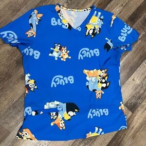 Scrubstar Blue Cartoon Print Women's Top